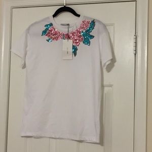 Zara Sequined Tee Shirt